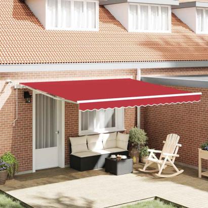 Cortina Retractabilă Roșu 400 × 300 cm Poliester și metal GartenMobel Dekor
