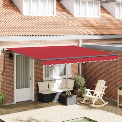 Cortina Retractabilă Roșu 400 × 300 cm Țesătură și Aluminiu GartenMobel Dekor