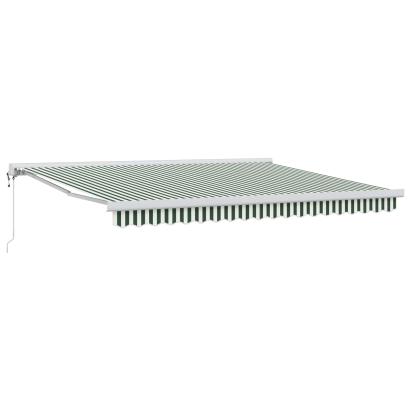 Cortina Retractabilă Verde și alb 400 × 300 cm Stofă și Metal GartenMobel Dekor