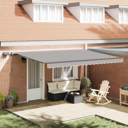 Cortina Retractabilă Manual Gri deschis 450 ×350 cm țesătură GartenMobel Dekor
