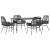 Set de sufragerie de grădină 5 piese neagră Sticlă Poly Rattan GartenMobel Dekor