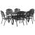 Set de masă pentru grădină 7 pcs Negru Aluminiu GartenMobel Dekor