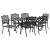 Set de masă pentru grădină 7 pcs Negru Aluminiu GartenMobel Dekor