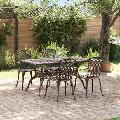 Set de masă pentru grădină 5 pcs Bronz Aluminiu GartenMobel Dekor