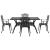 Set de masă pentru grădină 5 pcs Negru Aluminiu GartenMobel Dekor