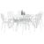 Set de masă pentru grădină 7 pcs Alb Aluminiu GartenMobel Dekor