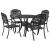 Set de masă pentru grădină 5 pcs Negru Aluminiu GartenMobel Dekor