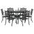 Set de masă pentru grădină 7 pcs Negru Aluminiu GartenMobel Dekor
