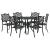 Set de masă pentru grădină 7 pcs Negru Aluminiu GartenMobel Dekor