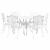 Set de masă pentru grădină 7 pcs Alb Aluminiu GartenMobel Dekor