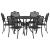 Set de masă pentru grădină 7 pcs Negru Aluminiu GartenMobel Dekor