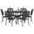 Set de masă pentru grădină 7 pcs Negru Aluminiu GartenMobel Dekor