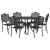 Set de masă pentru grădină 7 pcs Negru Aluminiu GartenMobel Dekor
