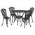 Set de masă pentru grădină 5 pcs Negru Aluminiu GartenMobel Dekor