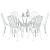 Set de masă pentru grădină 7 pcs Alb Aluminiu GartenMobel Dekor