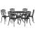 Set de masă pentru grădină 7 pcs Negru Aluminiu GartenMobel Dekor