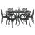 Set de masă pentru grădină 7 pcs Negru Aluminiu GartenMobel Dekor