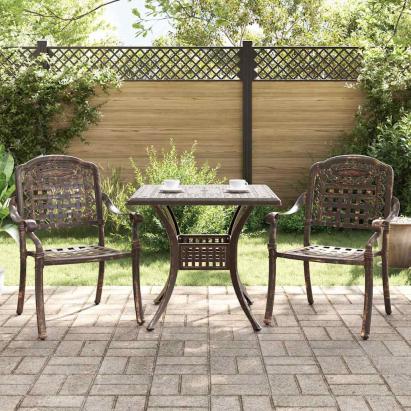 Set masă de grădină 3 pcs Bronz Aluminiu turnat GartenMobel Dekor
