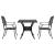 Set masă de grădină 3 pcs Negru Aluminiu turnat GartenMobel Dekor