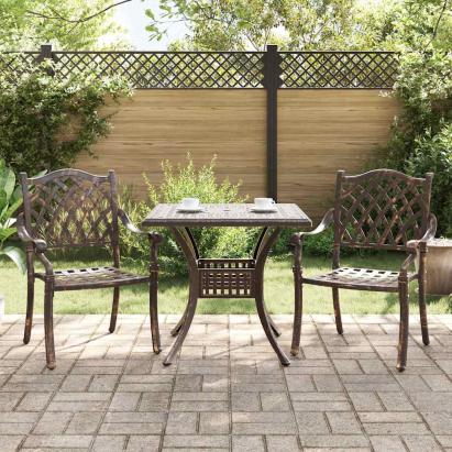 Set masă de grădină 3 pcs Bronz Aluminiu turnat GartenMobel Dekor