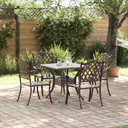 Set masă de grădină 5 pcs Bronz Aluminiu turnat GartenMobel Dekor