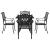 Set masă de grădină 5 pcs Negru Aluminiu turnat GartenMobel Dekor