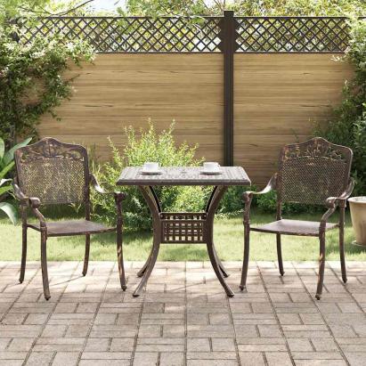 Set masă de grădină 3 pcs Bronz Aluminiu turnat GartenMobel Dekor