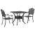Set masă de grădină 3 pcs Negru Aluminiu turnat GartenMobel Dekor