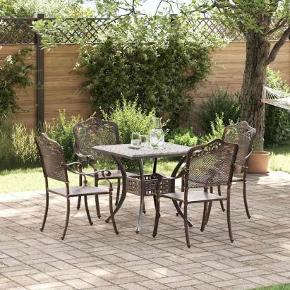 Set masă de grădină 5 pcs Bronz Aluminiu turnat GartenMobel Dekor