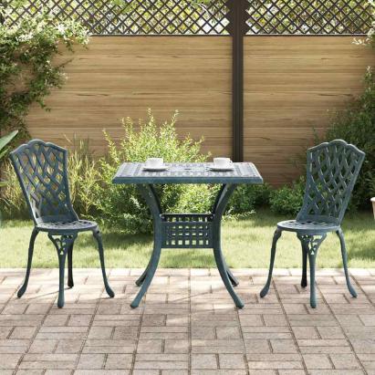 Set masă de grădină 3 pcs Verde Aluminiu turnat GartenMobel Dekor