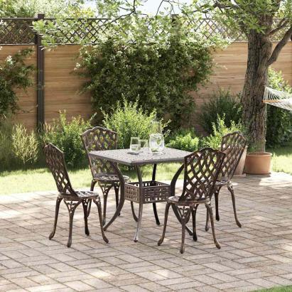 Set masă de grădină 5 pcs Bronz Aluminiu turnat GartenMobel Dekor