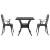Set masă de grădină 3 pcs Negru Aluminiu turnat GartenMobel Dekor