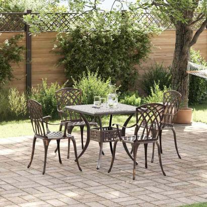 Set masă de grădină 5 pcs Bronz Aluminiu turnat GartenMobel Dekor