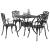 Set masă de grădină 5 pcs Negru Aluminiu turnat GartenMobel Dekor