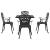 Set masă de grădină 5 pcs Negru Aluminiu turnat GartenMobel Dekor