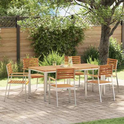 Set de masă pentru grădină 7 pcs Maro Lemn Solid de Acacia GartenMobel Dekor