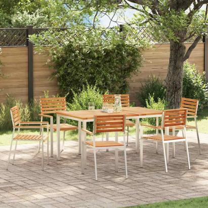 Set de masă pentru grădină 7 pcs Maro Lemn solid de tec GartenMobel Dekor