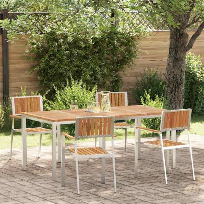 Set dining pentru exterior 5 pcs Maro Lemn Solid de Acacia GartenMobel Dekor