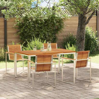 Set de masă pentru grădină 5 pcs Maro Lemn Solid de Acacia GartenMobel Dekor
