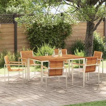 Set de masă pentru grădină 7 pcs Maro Lemn Solid de Acacia GartenMobel Dekor