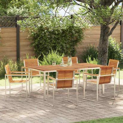 Set de masă pentru grădină 7 pcs Maro Lemn Solid de Acacia GartenMobel Dekor