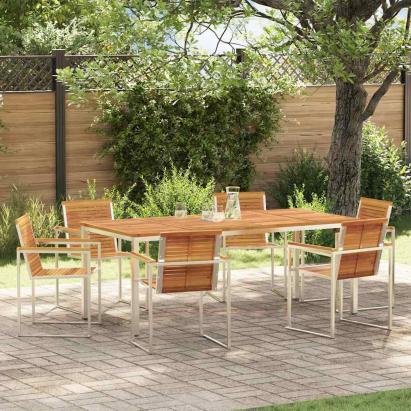 Set de masă pentru grădină 7 pcs Maro Lemn Solid de Acacia GartenMobel Dekor
