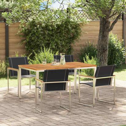Set de masă pentru grădină 5 pcs Maro Lemn Solid de Acacia GartenMobel Dekor