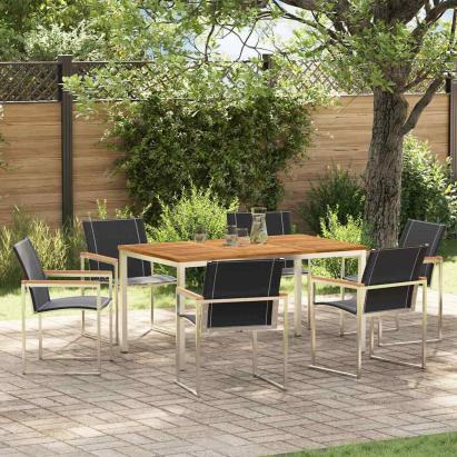 Set de masă pentru grădină 7 pcs Maro Lemn Solid de Acacia GartenMobel Dekor