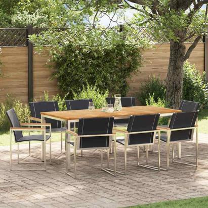 Set de masă pentru grădină 9 pcs Maro Lemn Solid de Acacia GartenMobel Dekor