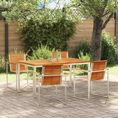 Set de masă pentru grădină 5 pcs Maro Lemn solid de tec GartenMobel Dekor