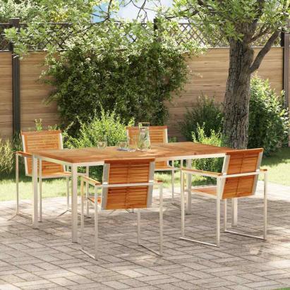 Set de masă pentru grădină 5 pcs Maro Lemn solid de tec GartenMobel Dekor
