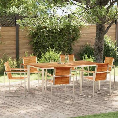 Set de masă pentru grădină 7 pcs Maro Lemn solid de tec GartenMobel Dekor
