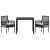 Set de masă pentru grădină 3 pcs Negru poliratan GartenMobel Dekor