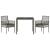 Set de masă pentru grădină 3 pcs Gri poliratan GartenMobel Dekor